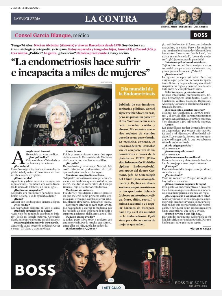 Contraportada de La Vanguardia